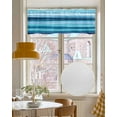 thumbnail image 4 of Blue Ocean Kitchen Valances for Windows Farmhouse Linen Window Valance Curtain for Living Room Window Treatment Beach Blue Green Stripes Waves Watercolor Valance Rod Pocket Topper Drape, 54 x 18 Inch, 4 of 6
