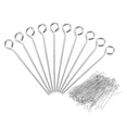 thumbnail image 1 of Uxcell 200Pcs Hallazgos de pines de ojo de joyería 22 Gauge 35mm pines de ojo de acero inoxidable 3.3mm, 1 of 5