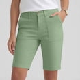 thumbnail image 4 of Bermuda Golf Shorts For Women Quick Dry Active Shorts Knee Length High Waisted Elastic Short Pant Baggy Relaxed Fit Lounge Breathable Sweat-Pant - (Above Knee-Length Style), 4 of 8