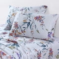 thumbnail image 2 of Azores Home Organic Cotton Sateen 300 Thread Count Deep Pocket Sheet Set Estella Multicolor Queen, 2 of 5