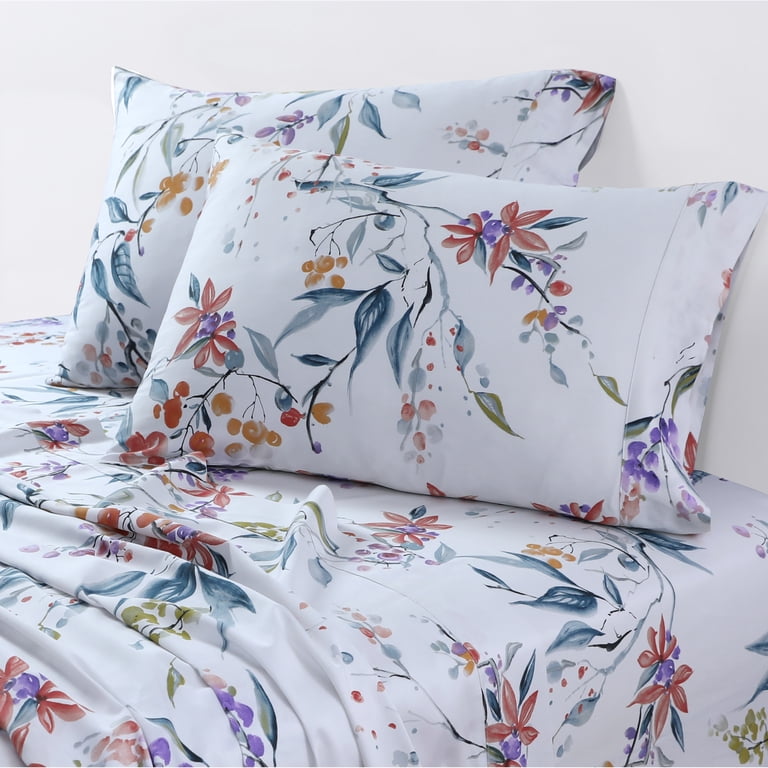 ESTELLA & Artena Pleat シーツセット Azores Home Organic Cotton Sateen 300 Thread Count Deep Pocket