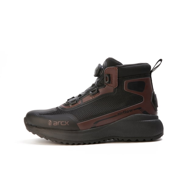 Botas de moto transpirables para todas las estaciones - Zapatillas de ciclismo de moto unisex,Marrón,44