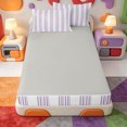 thumbnail image 4 of Erosebridal Mid-Century Line Pattern Zipper Full Size Comforter Sets with Fitted Sheet and 2 Pillowcases,Contemporary Lines Zipper Bedding Set,Light Gray Reversible,4 Pieces, 4 of 7