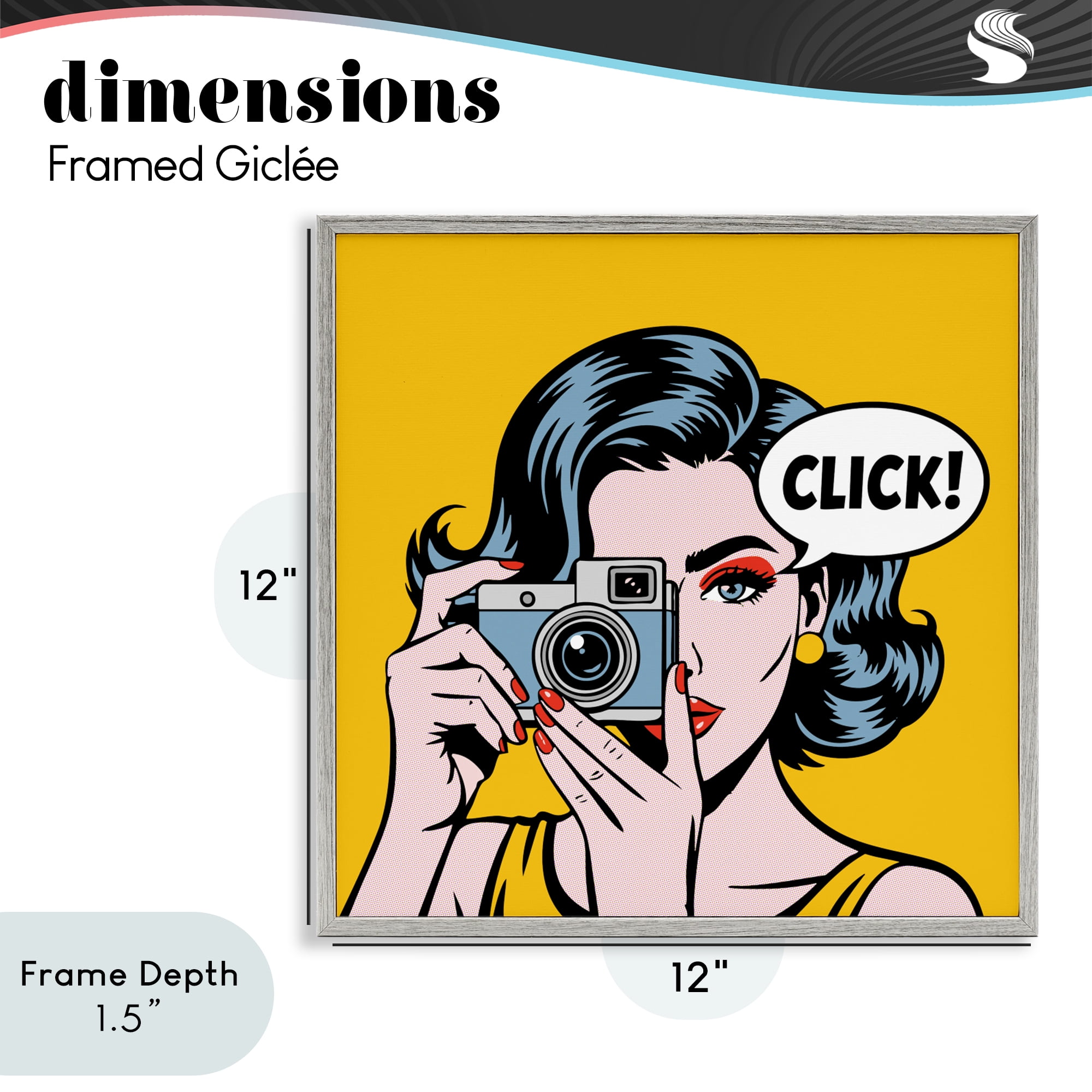 Stupell Industries Click Retro Photographer Gray Framed Giclee Art, design by Andreas Magnusson