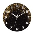 thumbnail image 3 of Black Glitter Jewelry Falling Gems Sparkle ShinyPrint Wall Clock Living Room Big Round Hanging Silent Wall Clocks Decor（14 Inch）, 3 of 6