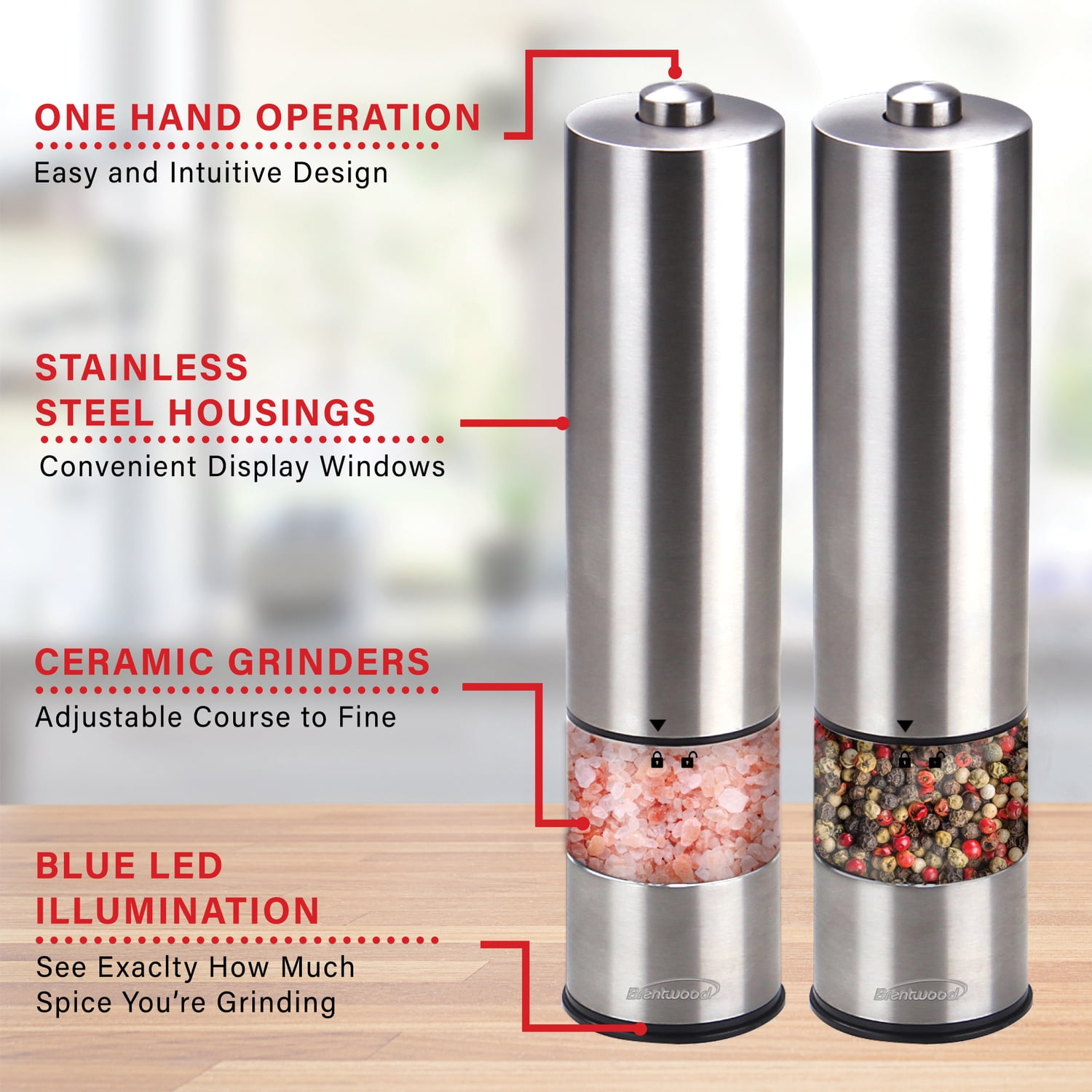 Wholesale electric salt and pepper mill for Grinding and Cutting –