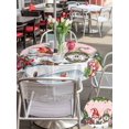 thumbnail image 4 of Outdoor Tablecloth with Umbrella Hole and Zipper, Pink Christmas Round Table Cloth 60 Inch Waterproof Tablecloth, Gnomes Xmas Tree Snowflake Gifts Picnic Table Cover for Patio Camping, 4 of 7