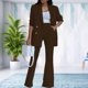 thumbnail image 3 of Traje de pantalón largo de 2 piezas, traje de mujer de 2 piezas, traje de color liso, traje casual de 2 piezas, fiel a su promesa, 3 of 6