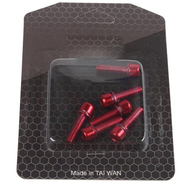 Yuarrent 6 unids/set tornillo de vástago de bicicleta de montaña M5x18mm auriculares de bicicleta perno roscado de acero inoxidable piezas de Ciclismo rojo Yuarrent OD0952-03