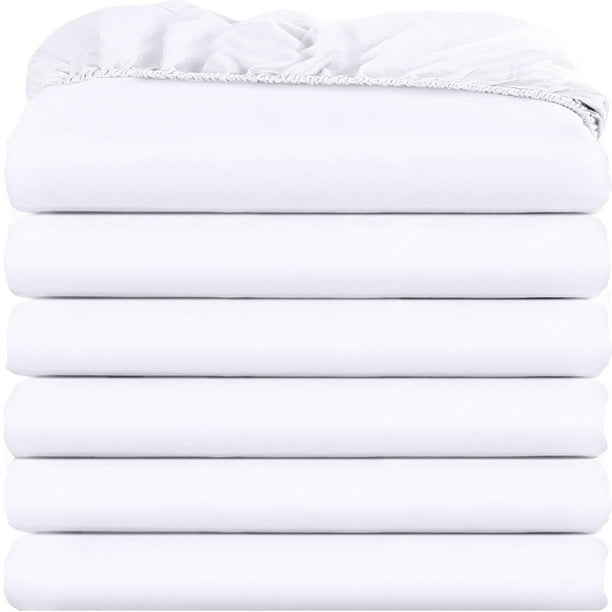 Sábanas ajustables Utopia Bedding, paquete de 6 unidades, microfibra suave, color blanco