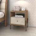 thumbnail image 2 of Manhattan Comfort Joy Table de Chevet 1 Tiroir en Blanc et Marron, 2 of 10