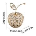 thumbnail image 3 of Gallickan Crystal Apples Decor, Fruit Shaped Candle Holder Centerpiece, Clear Glass Tabletop Ornament, Modern Home Decor Accent Piece, for Dining Table and Living Room Decor, Gold, 3 of 6