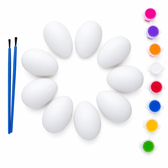 Easter Egg Decorating Set 9 Blank Plastic Eggs for Spring Decor