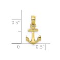 thumbnail image 3 of FB Jewels 10K Yellow Gold Mini Anchor Pendant, 3 of 3