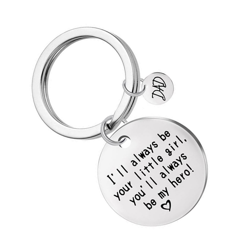 Father's Day Birthday Gifts I'll Always Be Your Little Girl Father Daughter Keychain You'll Always Be My Hero Keychain 