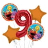 Sesame Street Elmo Balloon Bouquet 9th Birthday 5 pcs - Party Supplies