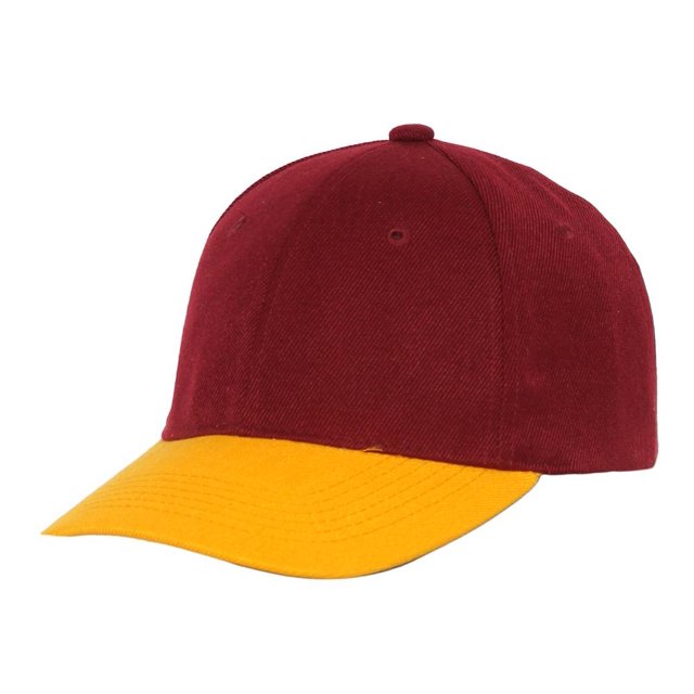 Curve Bill Adjustable Baseball Cap, Red/Yellow