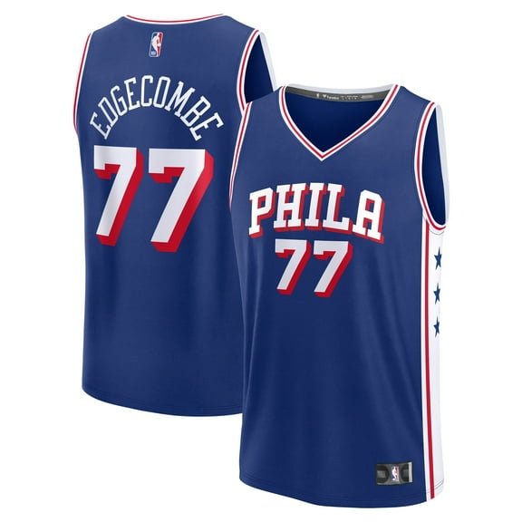 Youth Fanatics V. J. Edgecombe Royal Philadelphia 76ers 2025 NBA Draft First Round Pick Fast Break Replica Jersey - Icon