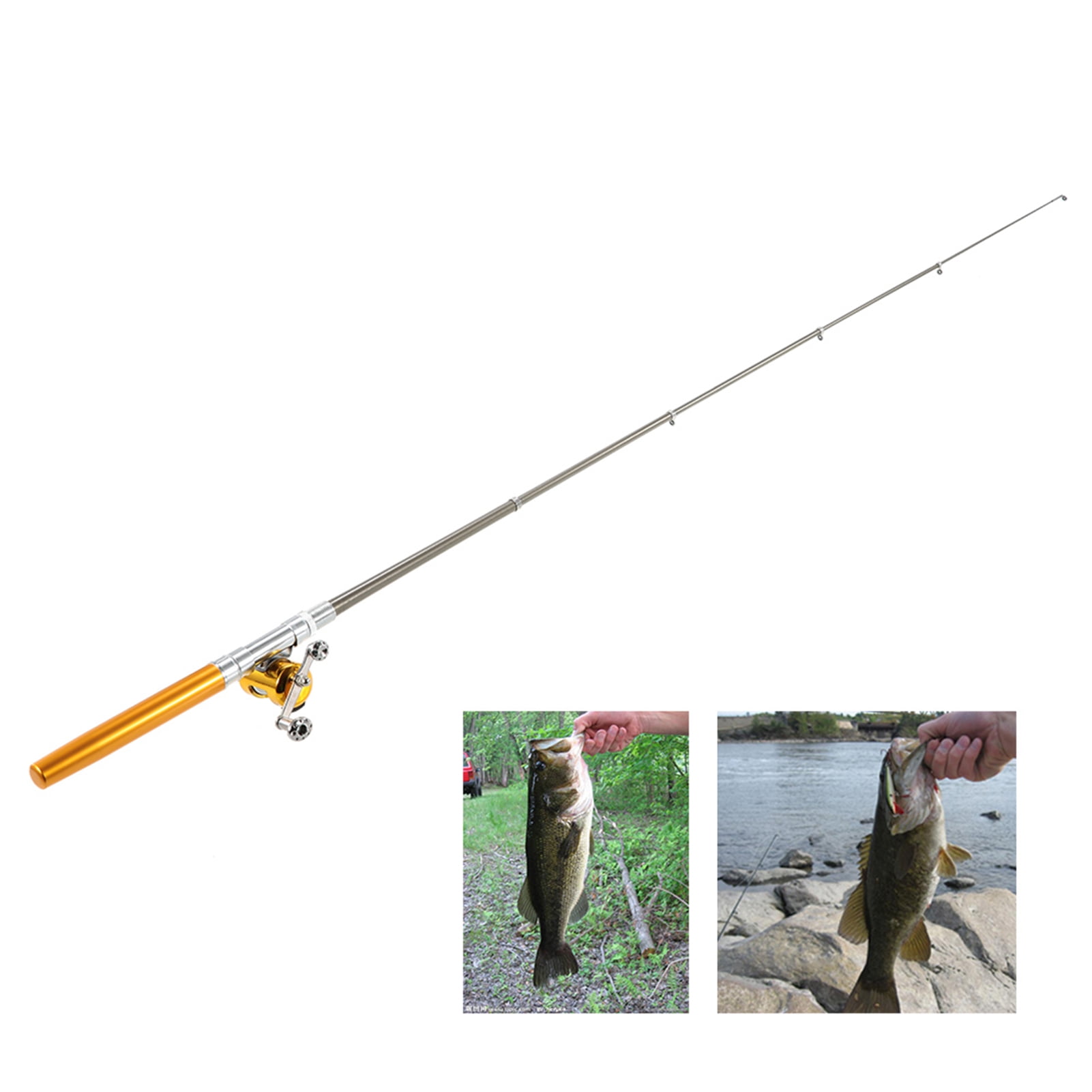 Fishing Rod and Reel Combo, Mini Portable Pocket Telescopic Pole, Surf Casting Rod, for Fishing Enthusiasts, Suitable for Boat, Dam, Ice Fishing
