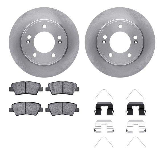 Dynamic Friction Company Rear Brake Rotors with 5000 Advanced Brake Pads includes Hardware 6512-03322