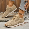 thumbnail image 4 of Woven Walking Shoes for Women 2025 Breathable Vintage Lace up Fashion Sneakers Casual Mesh Golf Flats, 4 of 7