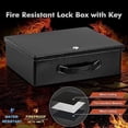 thumbnail image 4 of Fireproof Document Box with Key Lock, Small Lock Boxes for Personal Items, Fire and Water Resistance, Fireproof Safe Box for Documents, Jewelry, Passport, Cash, 12.6'' x 8.3'' x 4.3'' Black, 4 of 7