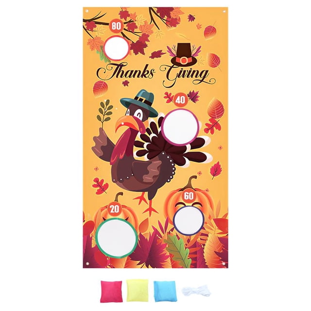 Sandbag Throwing Game Hanging Banner Reusable Sandbag Throwing Game Hanging Banner Folding Sandbag Throwing Game Cartoon Banner with Bandage Rope for Gaming