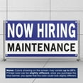thumbnail image 3 of Now Hiring Maintenance 13 oz Heavy Duty Vinyl Banner Handyman Jobs Available Help Wanted Sign for Business Advertising Indoor/Outdoor Single-Sided with Metal Grommets (2x5 ft, Wh & Bl & Bk), 3 of 6
