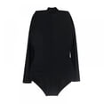 thumbnail image 2 of Women's Zip Front Long Sleeve Tight-Fitting Black Triangle Swimsuit, 2 of 12