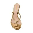 thumbnail image 2 of XYD Women Hot Summer Thin Mid Heel Thong Sandals Round Open Toe Slippers Slip On Flip Flops Dressy Casual Shoes Size 13 Gold, 2 of 4