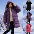 thumbnail image 6 of XIMIN Kid Girls Long Puffer Jacket Down Cotton Coat Thickened Winter Thick Warm Coat Hooded Parka Jacket with Deep Pockets Ladies Warm Winter Jacket, 6 of 6