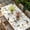 White, variant on Cartoon Farmhouse Table Cloths for 3 Foot Rectangle Tables, Cute Watercolor Cabin Animals Trees Green Patio Waterproof Elastic Fitted Tablecloths, Washable Rectangular Table Cover for Camping