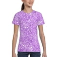 thumbnail image 4 of Fuzoiu Lilac Glittering Print Boys' Casual T-Shirt,Crewneck Undershirts,Boys Athletic Shirt,Short Sleeve T-Shirts for Outdoor Play, 4 of 7