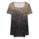 thumbnail image 4 of Fiudx Ofertas de La Semana Top Holgado de Manga Corta Plisado con Cuello Extragrande Estampado para Mujer L-5Xl, 4 of 4