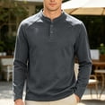 thumbnail image 2 of Men's Stand Collar Athletic Shirts - Versatile Solid Loose Raglan Pullovers Long Sleeve Workout Casual Tee Shirt, 2 of 8