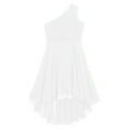 thumbnail image 4 of YONGHS Kids Girls One Shoulder Formal Gown High Low Hem Evening Dress A Ivory 16, 4 of 5