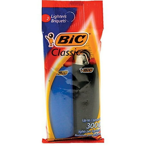 BIC® Classic Lighters, Assorted Colors, (Pack of 2)