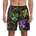 thumbnail image 2 of Picia Mardi Gras6 pattern Mens Swim Trunks with Compression Liner Stretch Beach Shorts Quick Dry with Zipper Pockets No-Chafing Board Shorts-, 2 of 9