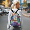 thumbnail image 7 of JIALIOU Mini Backpack Purse for Women Quilted Casual Daypack Small Travel Shoulder Bag, Colorful Galaxy with Stars, 7 of 7