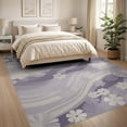 thumbnail image 3 of ODIKA 8'x10' Washable Area Rug Purple Ombre Abstract Minimalist Border Motifs Swirl Gradient for Dining Room, Large Office, Lounge, Non-Slip Chair-Friendly Mat, 3 of 7