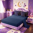thumbnail image 3 of Manfei Cartoon Halloween 7-Piece Twin Bedding,Colorful Fall Leaf Pattern Bedding Comforter Set,Navy Blue Reversible, 3 of 7