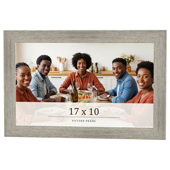 17x10 Frame Grey Real Wood Picture Frame Width 1.5 Inches | Interior Frame Depth 0.5 Inches | Barn