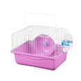 thumbnail image 3 of Cage pour Animaux Rose avec Roues de Course et Pichet d'Eau pour Petits Animaux en Fil de Fer Multifonctionnel, 3 of 9
