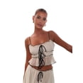 thumbnail image 4 of Women'S Skirt Sets 2 Piece Outfits Contrast Trim Ruffle Hem Tops and Maxi Skirt Vacation Set Color M, 4 of 9