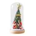 thumbnail image 1 of Mini árbol de Navidad de mesa con luz, adorno navideño, árbol de Navidad artificial. Base de madera, 1 of 7