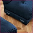 thumbnail image 2 of Modern 3-Seat U/L Shape Modular Sectional Sofa with Ottomans - Vintage Velvet Fabric for Living Room, Blue, 2 of 14