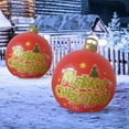 thumbnail image 4 of Lksixu Giant Inflatable Christmas Ball Ornaments, Outdoor Christmas Decorations 24 inch PVC Large Hanging Decorated Balls with Exquisite Pattern, Reusable Xmas Blow Up Balls for Yard Lawn Porch Garden, 4 of 7