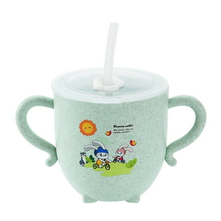 

hirigin Water Bottle Large Capacity Milk Cup Water Cup with Cover and Straw