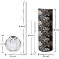 thumbnail image 5 of 20oz Pioneer Flower Floral Print Pattern Skinny Tumblers Stainless Steel Tumbler with Lid and Straw,Vacuum Insulated Double Wall Travel Tumbler Cups with Cleaning Brush for Coffee,Tea, 5 of 6