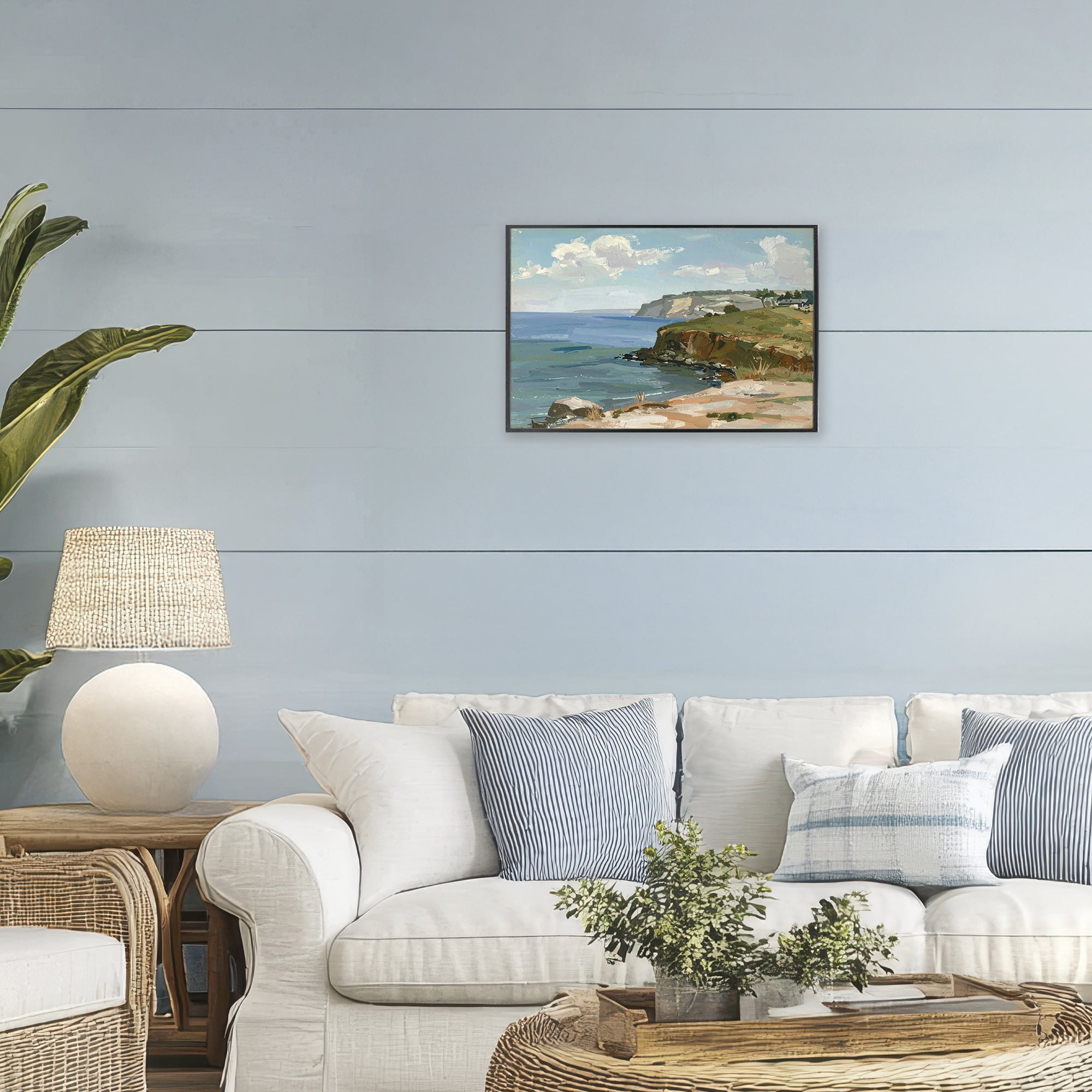 Stupell Industries Along The Shore Scenery Black Framed Giclee Art, design by Alonza Saunders